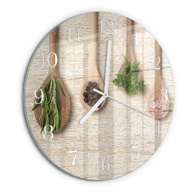 Horloge ronde Cuillère en bois