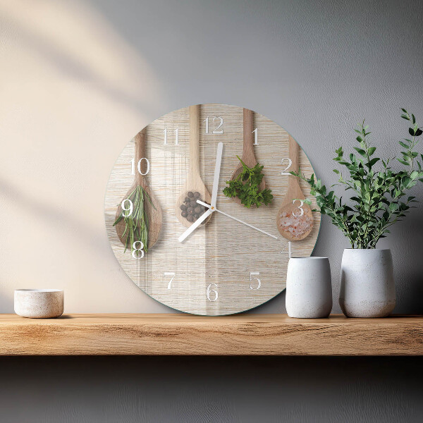 Horloge ronde Cuillère en bois