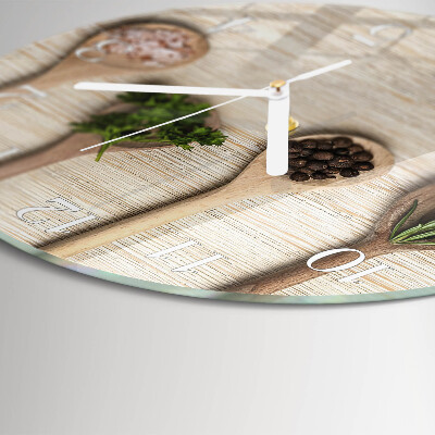 Horloge ronde Cuillère en bois