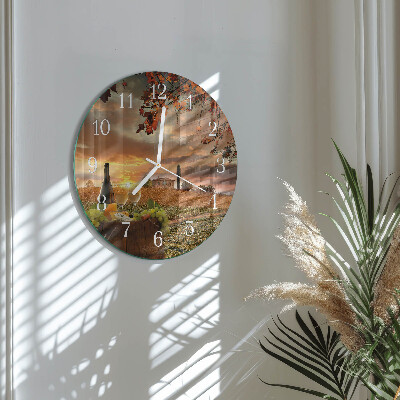 Horloge ronde Vin Nature