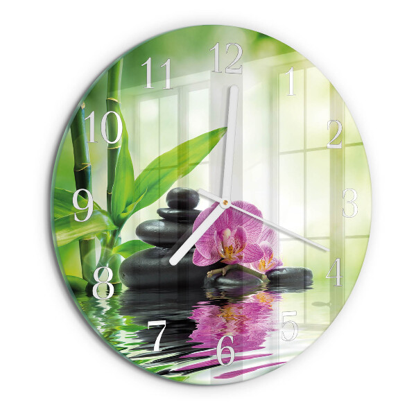 Horloge ronde Spa Orchid