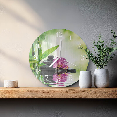 Horloge ronde Spa Orchid