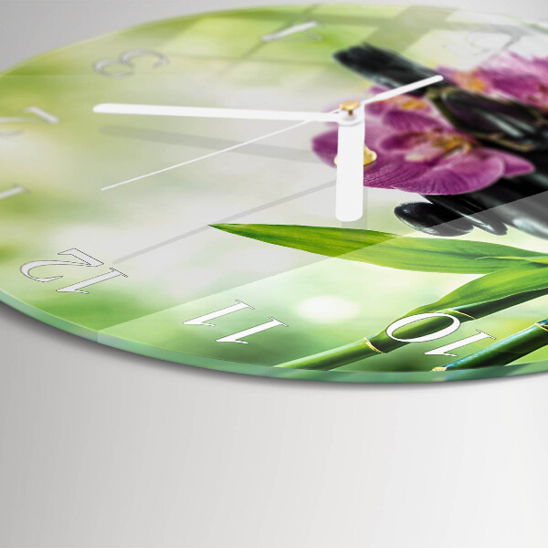 Horloge ronde Spa Orchid