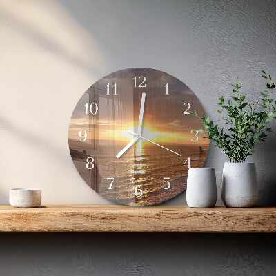 Horloge ronde Coucher de soleil