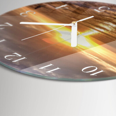 Horloge ronde Coucher de soleil