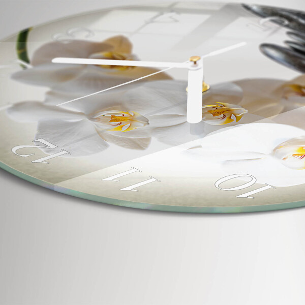 Horloge ronde Orchidée