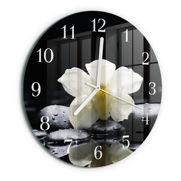 Horloge ronde Pierres d'orchidées