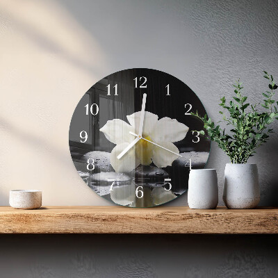 Horloge ronde Pierres d'orchidées