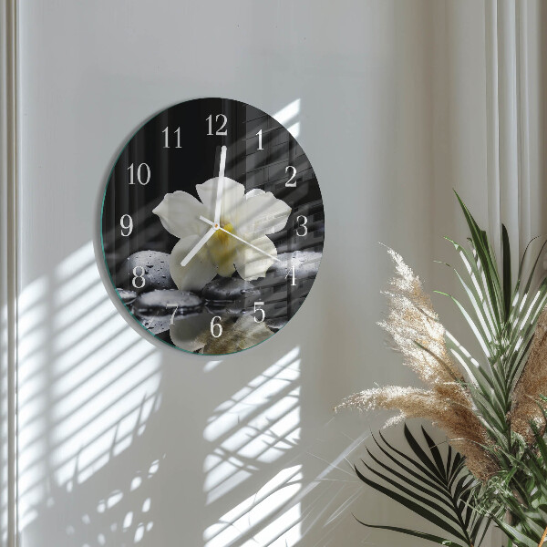Horloge ronde Pierres d'orchidées