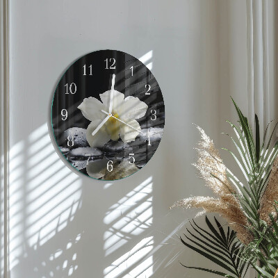 Horloge ronde Pierres d'orchidées