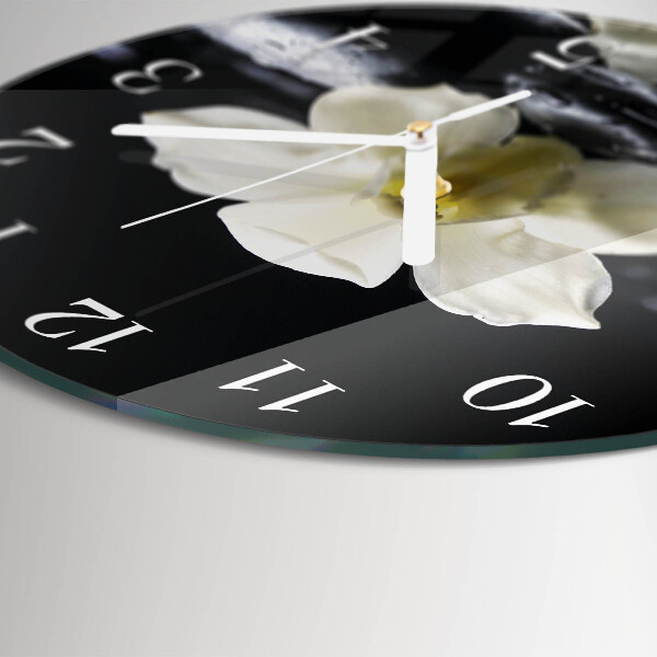 Horloge ronde Pierres d'orchidées