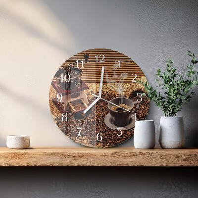 Horloge ronde Café en grains