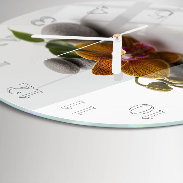 Horloge ronde Orchidée