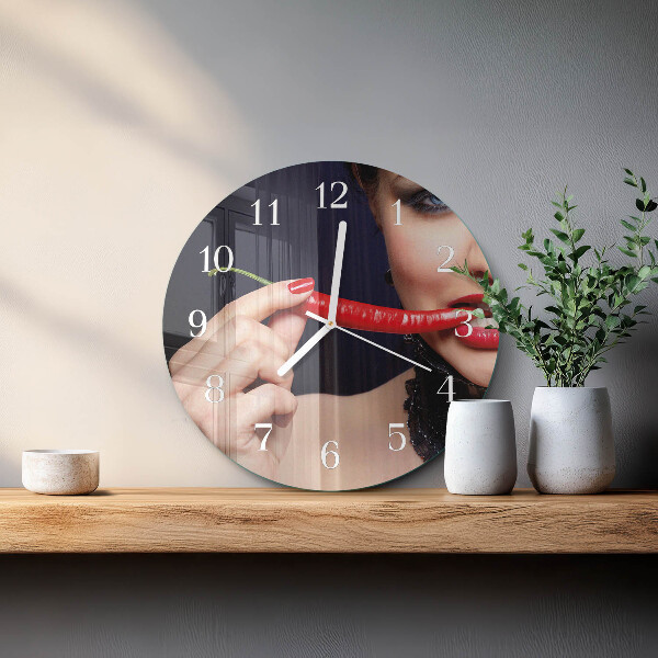 Horloge ronde piment
