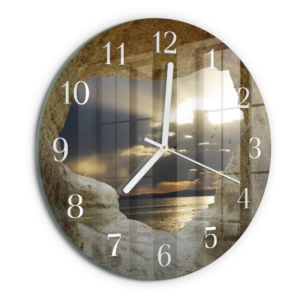 Horloge ronde Cœur dans le Rocher