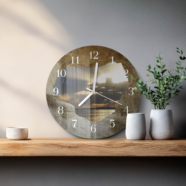 Horloge ronde Cœur dans le Rocher