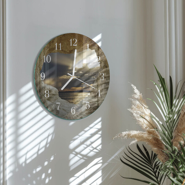 Horloge ronde Cœur dans le Rocher