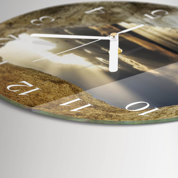 Horloge ronde Cœur dans le Rocher