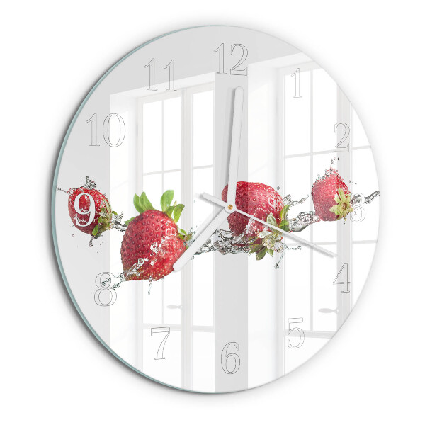 Horloge ronde Fraises dans l'eau