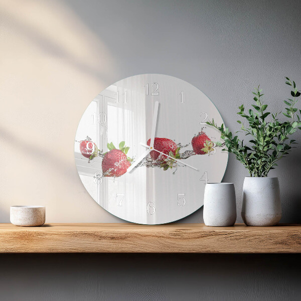 Horloge ronde Fraises dans l'eau