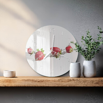 Horloge ronde Fraises dans l'eau