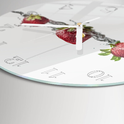 Horloge ronde Fraises dans l'eau