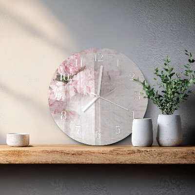 Horloge ronde Fleurs