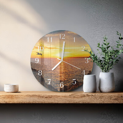 Horloge ronde Coucher de soleil