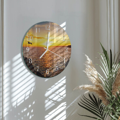 Horloge ronde Coucher de soleil