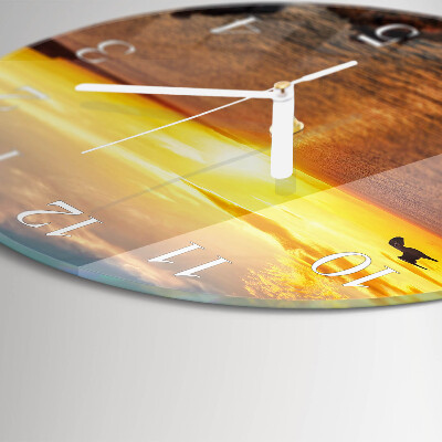 Horloge ronde Coucher de soleil