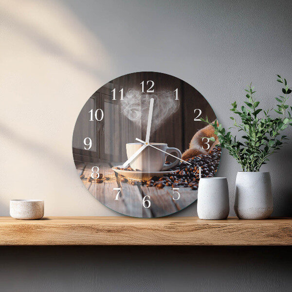 Horloge ronde Amour du café