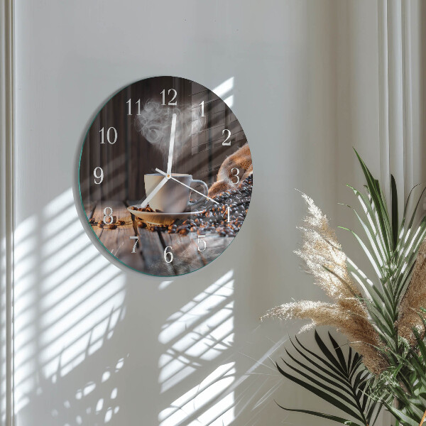 Horloge ronde Amour du café
