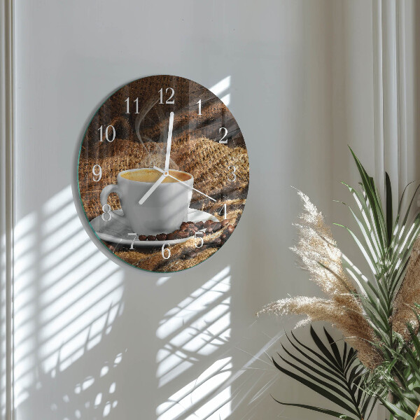 Horloge ronde Café en grains