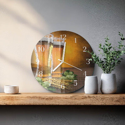 Horloge ronde Verres de bière