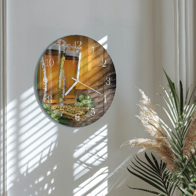 Horloge ronde Verres de bière