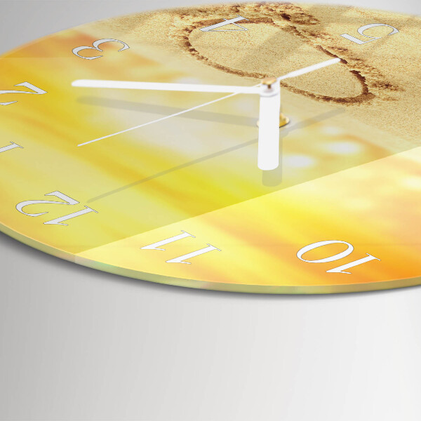 Horloge ronde Cœur dans le sable