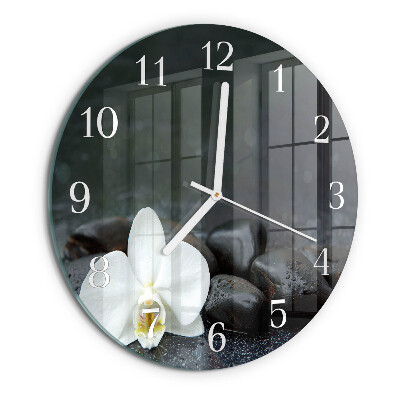 Horloge ronde Fleurs et pierres