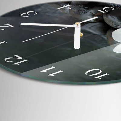 Horloge ronde Fleurs et pierres
