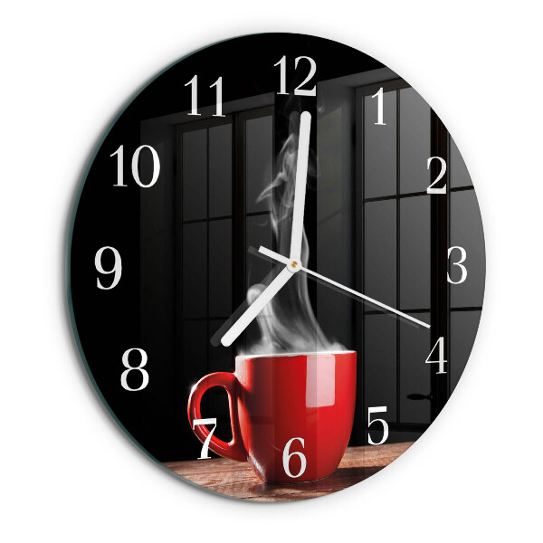 Horloge ronde Une tasse de café