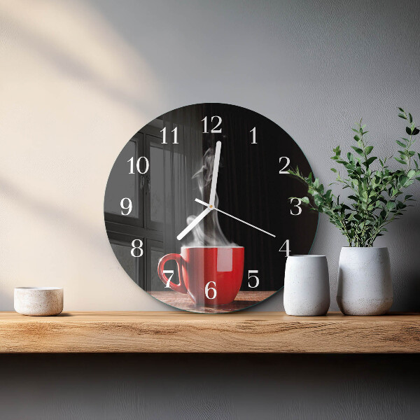 Horloge ronde Une tasse de café