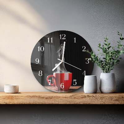 Horloge ronde Une tasse de café