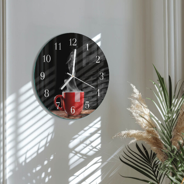Horloge ronde Une tasse de café