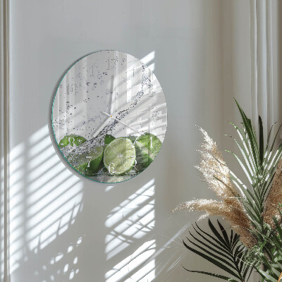 Horloge ronde Citrons verts