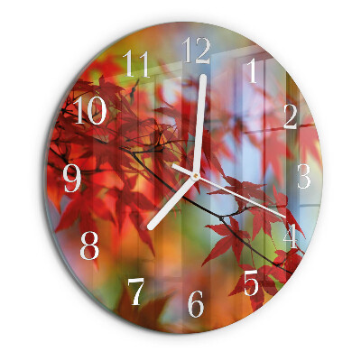 Horloge ronde Feuilles d'érable