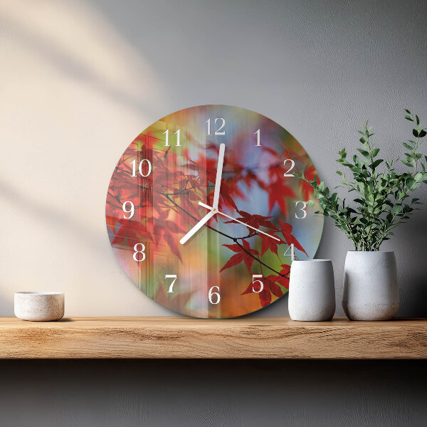 Horloge ronde Feuilles d'érable