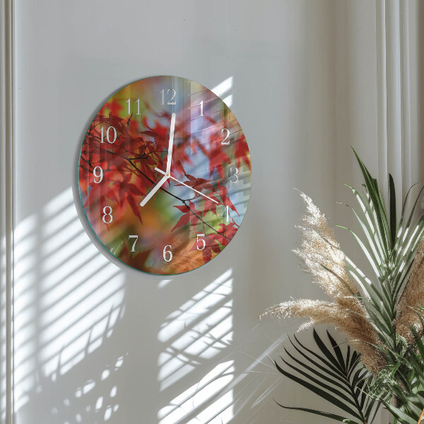 Horloge ronde Feuilles d'érable