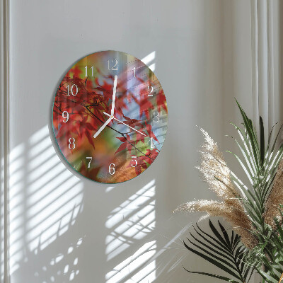 Horloge ronde Feuilles d'érable