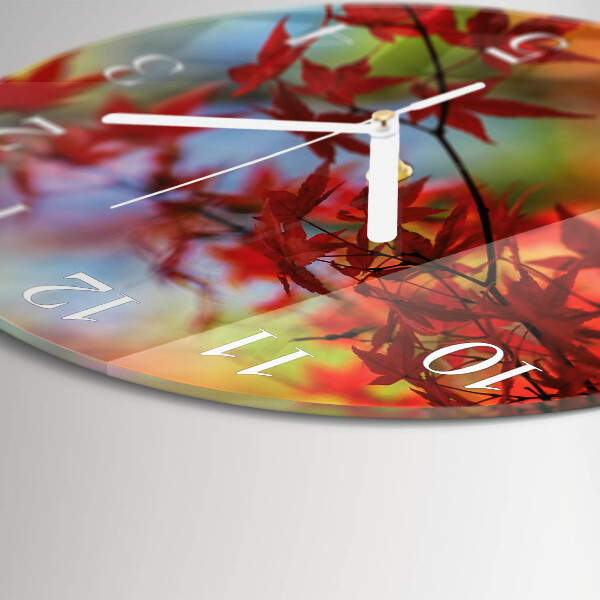 Horloge ronde Feuilles d'érable