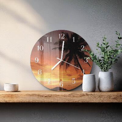 Horloge ronde Palmier