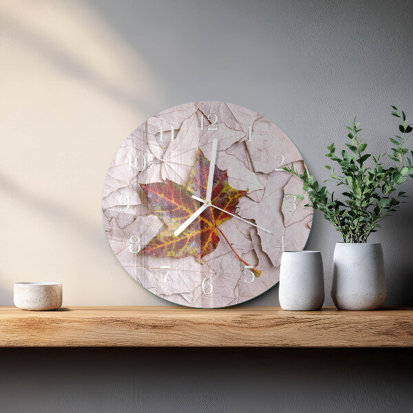 Horloge ronde Feuille d'érable
